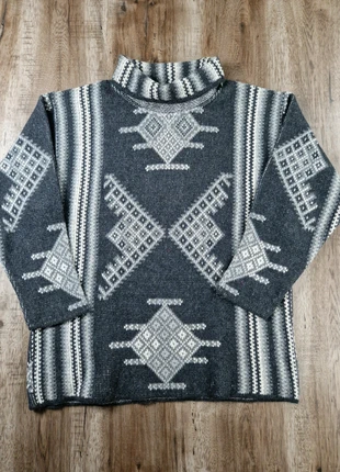Pull jacquard gris Knock Out laine made in Italy taille M, marque: Vintage Dressing, état: Très bon état, taille: M, 17,90 €, 19,50 € Protection acheteurs (Pro) incluse