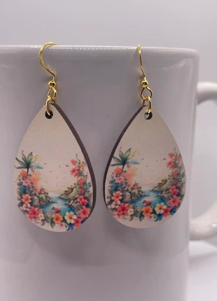 Boucles d’oreilles en bois, marca: Fait Main, estado: Nuevo con etiquetas, 5,00 €, 5,95 € Protección al comprador Pro incluida