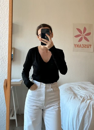 Pull noir femme taille S Camaïeu col V fin simple Zara Promod esprit Mango, marke: Zara, zustand: Sehr gut, größe: S / 36 / 8, 10,00 €, 11,20 € inklusive Vinted-Käuferschutz