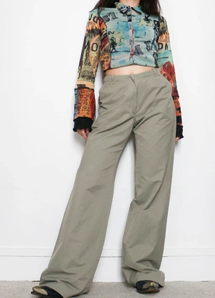 Light khaki flared trousers | Pantalon évasé kaki clair, marque: Vintage, état: Très bon état, taille: S / 36 / 8, 15,00 €, 16,45 € Protection acheteurs (Pro) incluse