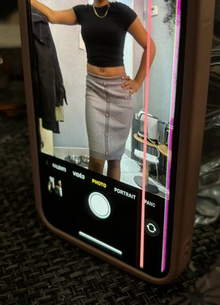 Jupe Mini Jupe Vintage bouton or, marque: Vintage Dressing, état: Très bon état, taille: S / 36 / 8, 4,00 €, 4,90 € Protection acheteurs incluse