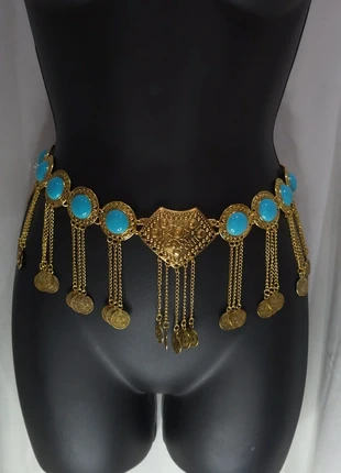 Turquoise Gold Chain Belt, condition: Very good, size: Adjustable, £23.00, £24.85 includes Buyer Protection