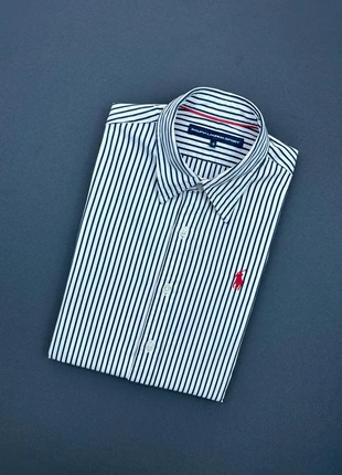 Chemise Femme - Rayures Blanches et Noires - Logo brodé Rouge Ralph Lauren - Taille 6/XS, brand: Ralph Lauren, condition: Very good, size: XS / 34 / 6, €55.00, €58.45 includes Buyer Protection Pro