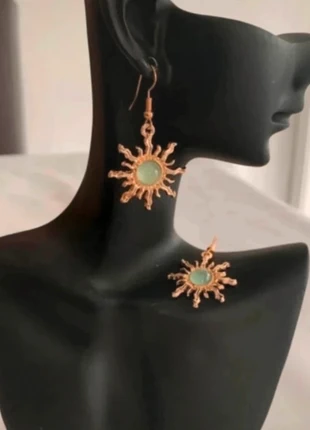 Boucles d’oreilles pendantes soleil vert et doré, marca: Boutique privée, estado: Muy bueno, 7,90 €, 9,00 € Protección al comprador Pro incluida