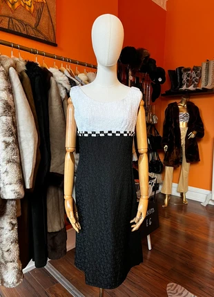 1960s evening dress black and white checker board, brand: Vintage Dressing, condition: Very good, size: M / 10, £65.00, £68.95 includes Buyer Protection Pro