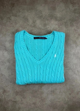 Pull Torsadé Col V Ralph Lauren Bleu ciel - M femme, marca: Ralph Lauren, estado: Muy bueno, tamaño: M / 38 / 10, 40,00 €, 42,70 € Protección al comprador Pro incluida