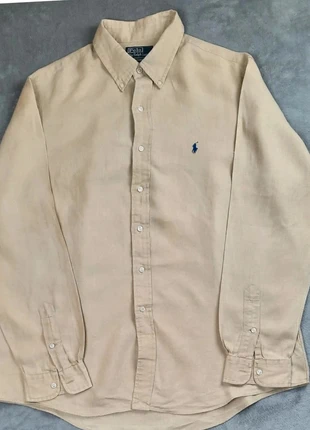 Chemise uni été 100% lin manche longue Polo Ralph Lauren - Beige logo brodé marine - Taille XL Homme, marca: Ralph Lauren, estado: Muy bueno, tamaño: XL, 50,00 €, 53,20 € Protección al comprador incluida