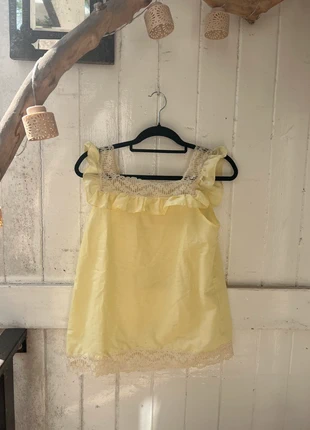 Vintage yellow cotton cottage core top, marca: Vintage, estado: Muy bueno, tamaño: M / 38 / 10, 18,00 €, 19,60 € Protección al comprador incluida