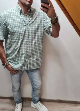 Chemise à carreaux verte Lacoste XL (42), marca: Lacoste, estado: Muito bom, tamanho: XL, €35.00, €37.45 inclui Proteção do Comprador Pro