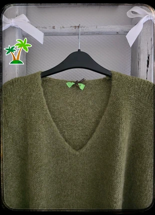 Pull poncho ou oversize Olive (kaki clair), Taille Unique de 36/48, marca: boutique italienne, estado: Nuevo con etiquetas, tamaño: Talla única, 33,00 €, 35,35 € Protección al comprador Pro incluida