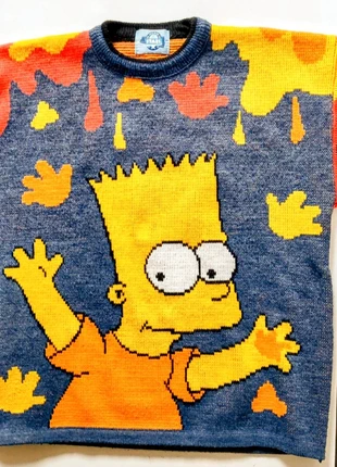 Bart Simpson Pull jacquard oversize, brand: Vintage Dressing, condition: Very good, size: L, €48.00, €51.10 includes Buyer Protection