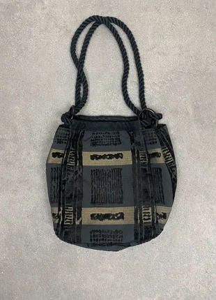 Sac a main a bandoulière en toile gris et noir vintage style, marca: Vintage Dressing, estado: Muy bueno, 14,90 €, 16,35 € Protección al comprador incluida