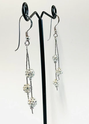Silver 925 drop and dangle sparkle bauble earrings hook back, brand: Unbranded, condition: Very good, £20.00, £21.70 includes Buyer Protection