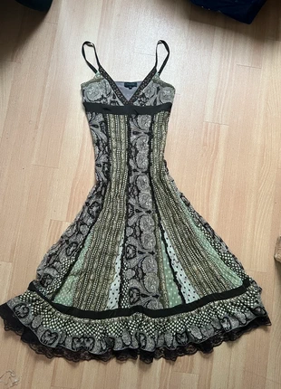 Gemustertes y2k sequin Paisley Maxi Dress Spitze, merk: COQUETTE, staat: Heel goed, maat: XS / 34 / 6, € 45,00, € 47,95 inclusief Kopersbescherming