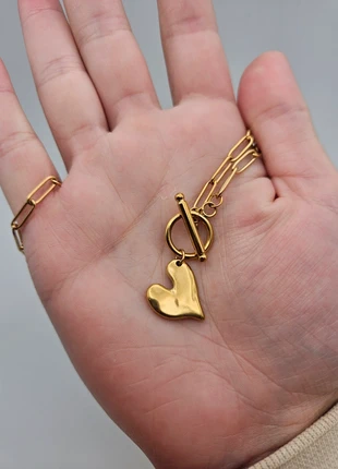 Stainless steel chunky hart ketting, merk: Boutiek, staat: Nieuw zonder prijskaartje, € 5,95, € 6,95 inclusief Kopersbescherming Pro