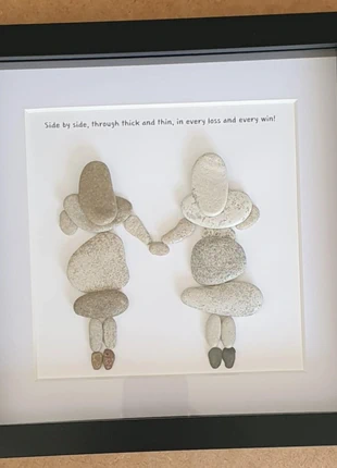 Best Friends Sisters Pebble Art, Handmade Frame Gift with Quote, brand: Love, condition: New with tags, £28.00, £30.54 includes Buyer Protection