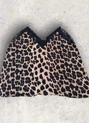 Top debardeur Zara imprimé léopard et détails dentelle taille M ou 38, brand: Zara, condition: Very good, size: M / 38 / 10, €6.00, €7.00 includes Buyer Protection