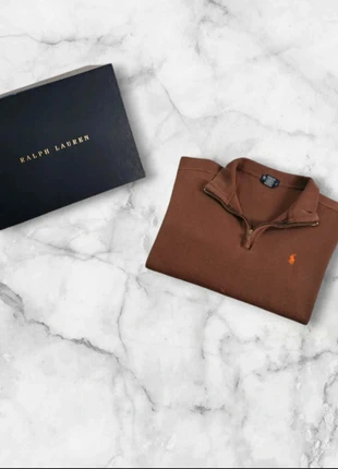 Pull Ralph Lauren Quart Zip - Marron - Taille S Homme Logo Brodé Orange -1602, merk: Ralph Lauren, staat: Heel goed, maat: S, € 34,90, € 37,35 inclusief Kopersbescherming Pro