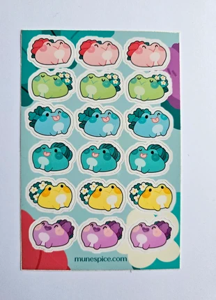 Cute frogs stickersheet, marque: Munespice, état: Neuf sans étiquette, 2,00 €, 2,80 € Protection acheteurs incluse