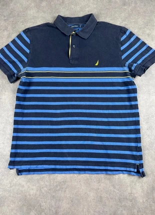 Polo bleu marine Nautica taille XL à rayures vintage homme - 1PO0081, marque: Nautica, état: Bon état, taille: XL, 2,00 €, 2,80 € Protection acheteurs (Pro) incluse