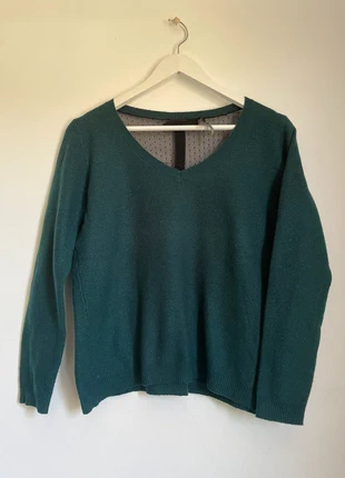 Pull vert foncé col v détail dentelle Etam taille M, brand: Etam, condition: Good, size: M / 38 / 10, €2.50, €3.33 includes Buyer Protection
