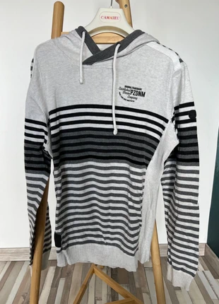 Sweat à capuche blanc à rayures Point Zero, brand: Point Zero, condition: Very good, size: L, €5.00, €5.95 includes Buyer Protection