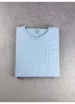 T-shirt Ralph Lauren bleu clair XL poche logo brodé col rond, marque: Ralph Lauren, état: Très bon état, taille: XL, 16,00 €, 17,50 € Protection acheteurs incluse