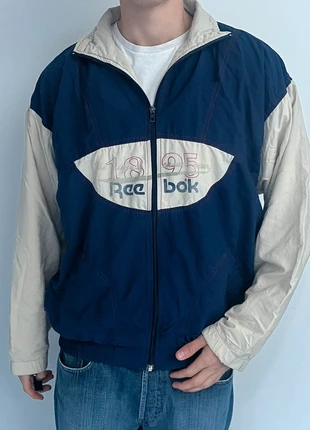 Veste Reebok vintage beige et bleu taille/L | Jacket Reebok vintage, marque: Reebok, état: Très bon état, taille: L, 32,00 €, 34,30 € Protection acheteurs incluse