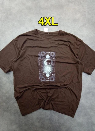 Abstract Moon Sun Brown and Blue Vintage Graphic T-Shirt - Size 4XL, merk: Graphic Tee, staat: Heel goed, maat: 4XL / 48 / 20, € 12,00, € 13,30 inclusief Kopersbescherming