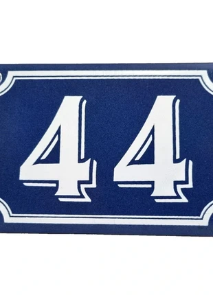 Vintage French Enamel House Number Sign 44 – Paris Blue – Deadstock – 1980s, état: Très bon état, 14,00 €, 15,40 € Protection acheteurs (Pro) incluse
