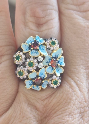 Bague fleur bohème émaillée, marke: Bijouterie, zustand: Sehr gut, größe: 51.8 mm / 16.5 mm Ø, 25,00 €, 26,95 € inklusive Vinted-Käuferschutz