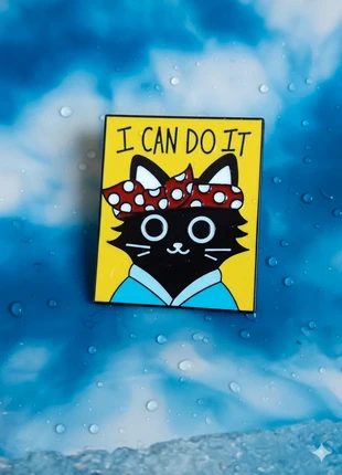 Pins I Can Do It Chat Black Cat Power Girl Empowerment Kawaii Rétro, marke: Witch, zustand: Sehr gut, 3,00 €, 3,85 € beinhaltet Vinted-Käuferschutz Pro