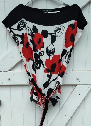 Jolie blouse fleurie nouée femme, marca: Bleu Blanc Rouge, estado: Muito bom, tamanho: L / 40 / 12, €12.00, €13.30 inclui Proteção do Comprador