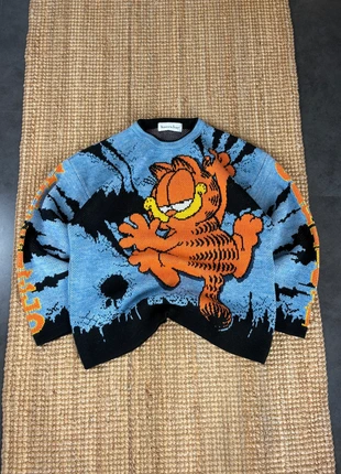 Pull Rare Bleu, Noir et Orange Garfield, Vintage Y2K, Funky Knitwear Oversize Taille L, brand: Vintage Dressing, condition: Very good, size: L, €120.00, €126.70 includes Buyer Protection Pro