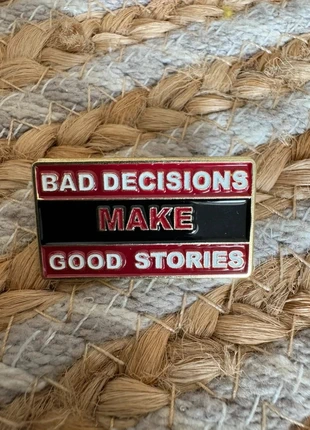 Pins Bad decisions make good stories 🎉😅, condition: Very good, €4.00, €4.90 includes Buyer Protection Pro