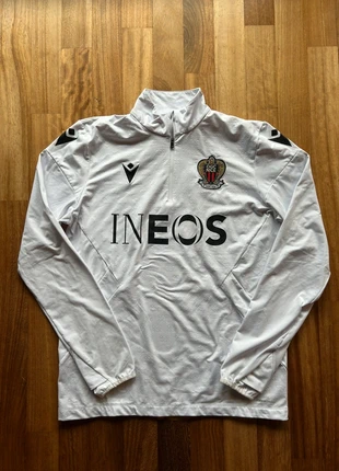 Felpa allenamento OGC Nice bianca Macron con zip, marca: Macron, estado: Nuevo sin etiquetas, tamaño: L, 22,00 €, 23,80 € Protección al comprador incluida