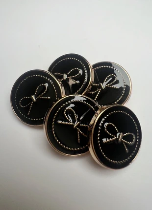 Elegant black and gold decorative buttons - set of 5, brand: Buttons, condition: New without tags, £3.60, £4.48 includes Buyer Protection