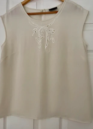 Sleeveless Frank Usher Cream Top - Size 14, marque: Frank Usher, état: Très bon état, taille: XL / 42 / 14, 10,00 €, 11,20 € Protection acheteurs incluse