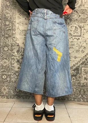 Jort baggy large brodé doré gangster usa handmade streetwear hip-hop y2k skater taille 32US, merk: JNCO, staat: Heel goed, maat: W32 | FR 42, € 40,00, € 42,70 inclusief Kopersbescherming Pro