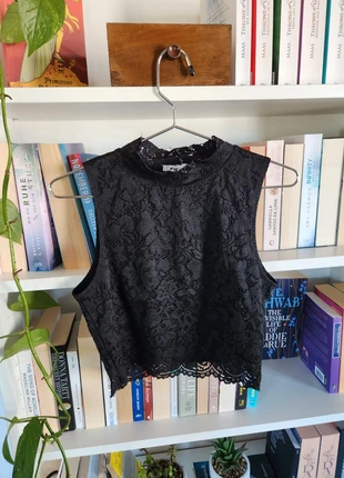 schwarzes Spitzentop, brand: FB Sister, condition: Good, size: XS / 34 / 6, €3.00, €3.85 includes Buyer Protection