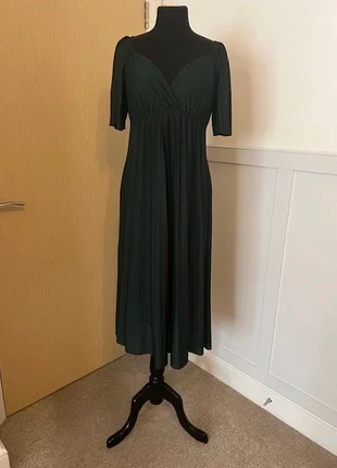 ASOS Design dark green maternity pleated occasion cocktail party midi dress elegant twist back 14, brand: ASOS Design, condition: New without tags, size: XL / 14, £14.00, £15.40 includes Buyer Protection