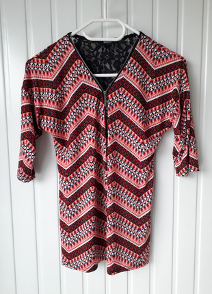 Tunique multicolore dentelle noire (taille 38) A78, marke: Mim, zustand: Sehr gut, größe: M / 38 / 10, 15,50 €, 16,98 € beinhaltet Vinted-Käuferschutz Pro