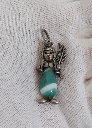 Pendentif ancien Jeune Indienne en argent sterling et agate – Pièce rare, brand: Rare, condition: Very good, €69.00, €73.15 includes Buyer Protection