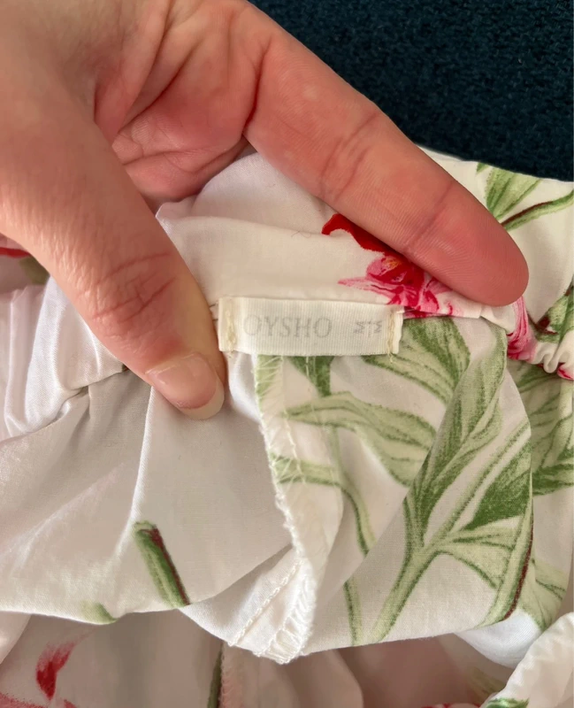 Pantalon léger blanc fleuri Oysho T38 - photo numéro 6