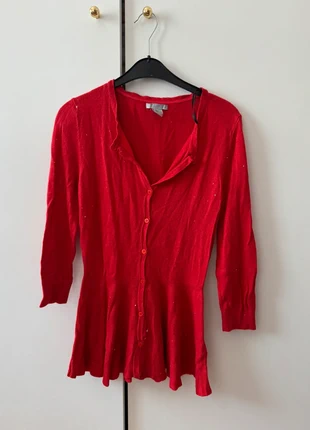 H&M Red Peplum Cardigan – Size S – 3/4 Sleeves – Like New, marque: H&M, état: Neuf sans étiquette, taille: S / 36 / 8, 15,00 €, 16,45 € Protection acheteurs incluse
