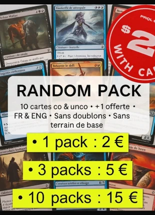 Random Pack Magic – Pack Surprise MTG : 10 cartes + 1 Bonus Offerte, brand: Magic: The Gathering, condition: Very good, €2.00, €2.80 includes Buyer Protection