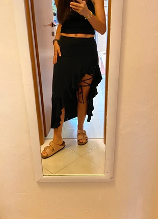 Gonna nera longuette punk fiocco nero coquette Lolita spacco balze love taglia S, marca: COQUETTE, estado: Nuevo sin etiquetas, tamaño: S / 36 / 8, 15,00 €, 16,45 € Protección al comprador incluida