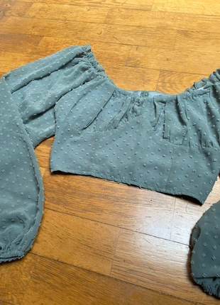 Dusty Blue Puff Sleeve Off-Shoulder Top – Boho Vibes, marca: Vintage Dressing, estado: Nuevo sin etiquetas, tamaño: S / 36 / 8, 4,00 €, 4,90 € Protección al comprador incluida