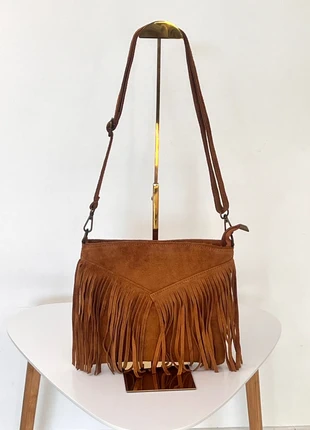 Sac bandoulière en daim camel à franges – neuf, marque: Tendance, état: Neuf sans étiquette, 29,00 €, 31,15 € Protection acheteurs incluse