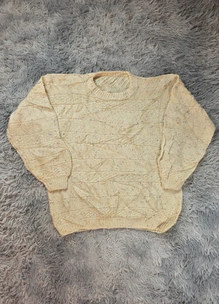 Pull vintage tricoté fait main beige moucheté style 80s laine épaisse unisexe rétro, marque: Vintage Dressing, état: Bon état, taille: L / 40 / 12, 30,00 €, 32,20 € Protection acheteurs (Pro) incluse